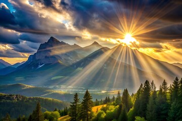 sunset over the mountains