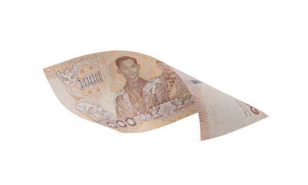 one thousand thai baht banknote , 1000 bath money note,  bath is the national currency of thailand, business concept. clipping path.