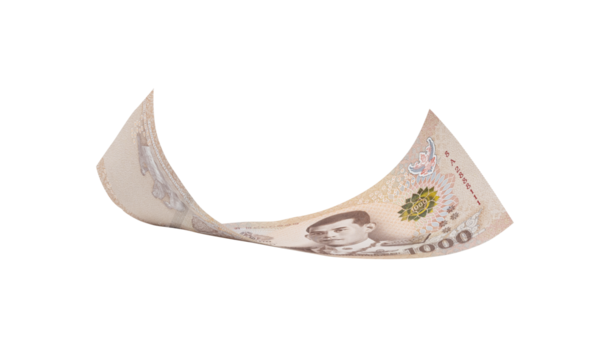 one thousand thai baht banknote , 1000 bath money note,  bath is the national currency of thailand, business concept. clipping path.