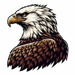 Fototapeta premium Philippine Eagle illustration against white background
