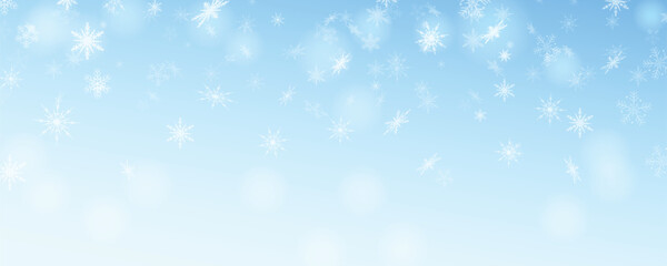 Christmas snow winter background.Elegant snowfall scene with frosted backdrop and delicate snowflakes, ideal for festive designs