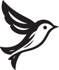 Minimalist black and white bird vector design perfect for logos, illustrations, and creative projects. Clean lines and simple design make it versatile for various digital and print applications.