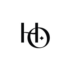 HO monogram logo design letter text name symbol monochrome logotype alphabet character simple logo