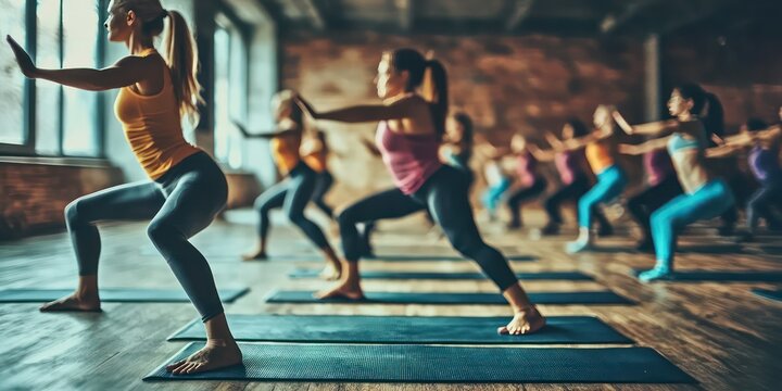 A group fitness class in action, highlighting various exercises that support weight loss and community motivation.