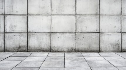 Fototapeta premium Neutral gray slabs with fine concrete textures arranged seamlessly, perfect for outdoor patio concepts