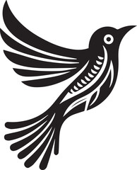 Fototapeta premium Minimalist black and white bird vector design perfect for logos, illustrations, and creative projects. Clean lines and simple design make it versatile for various digital and print applications.