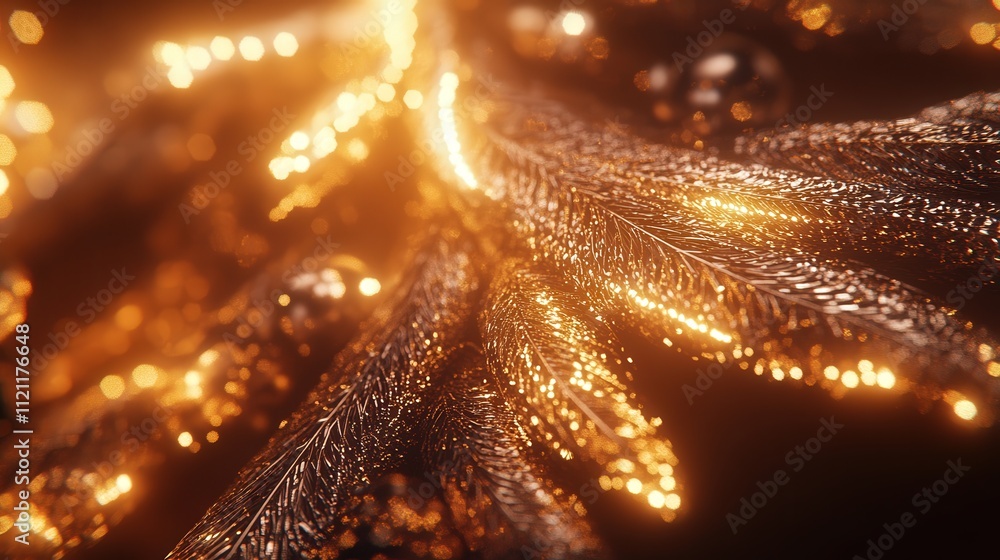 Poster a close-up of a digitally created christmas tree featuring intricate ai-generated decorations.