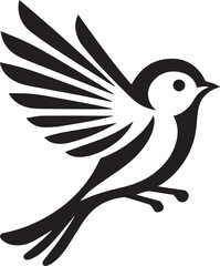 Minimalist black and white bird vector design perfect for logos, illustrations, and creative projects. Clean lines and simple design make it versatile for various digital and print applications.