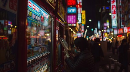 Slot machine with a blurred bokeh background creating a vibrant casino atmosphere