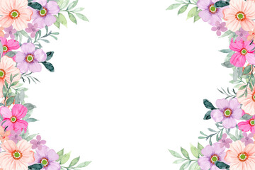 watercolor floral frame background 