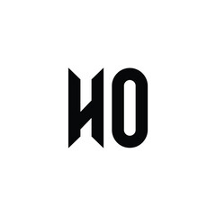 HO monogram logo design letter text name symbol monochrome logotype alphabet character simple logo