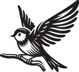 Minimalist black and white bird vector design perfect for logos, illustrations, and creative projects. Clean lines and simple design make it versatile for various digital and print applications.