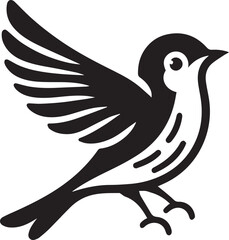 Obraz premium Minimalist black and white bird vector design perfect for logos, illustrations, and creative projects. Clean lines and simple design make it versatile for various digital and print applications.