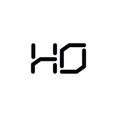 HO monogram logo design letter text name symbol monochrome logotype alphabet character simple logo