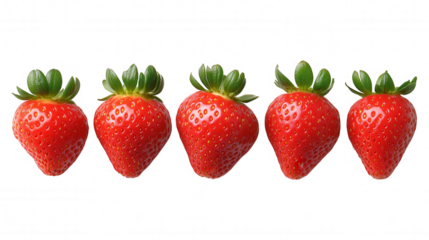 [Freshly arranged strawberries on black background] Freshly Picked Strawberries in Uniform Row on Dark Background