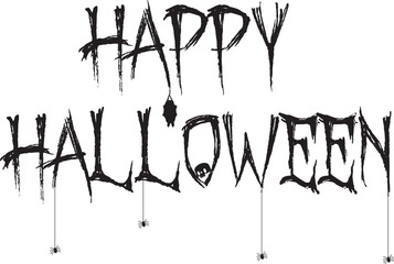 happy halloween font style vector