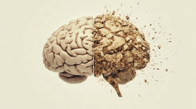 Digital Brain Disintegration Data Loss, Memory Fragmentation, Cognitive Decline