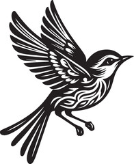 Minimalist black and white bird vector design perfect for logos, illustrations, and creative projects. Clean lines and simple design make it versatile for various digital and print applications.