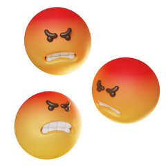 angry face emoticon 3D graphic