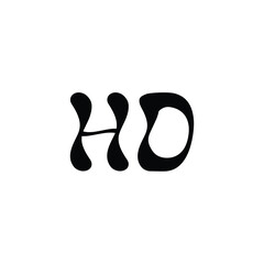 HO monogram logo design letter text name symbol monochrome logotype alphabet character simple logo