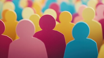 Colorful Paper Cutouts Representing Diverse Groups of People