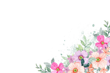 watercolor floral frame background 