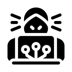 Cyber Attack glyph icon