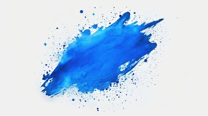 Fototapeta premium Blue Paint Splatter on White Surface