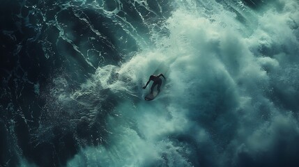 A surfer riding a large wave with water splashing around.
