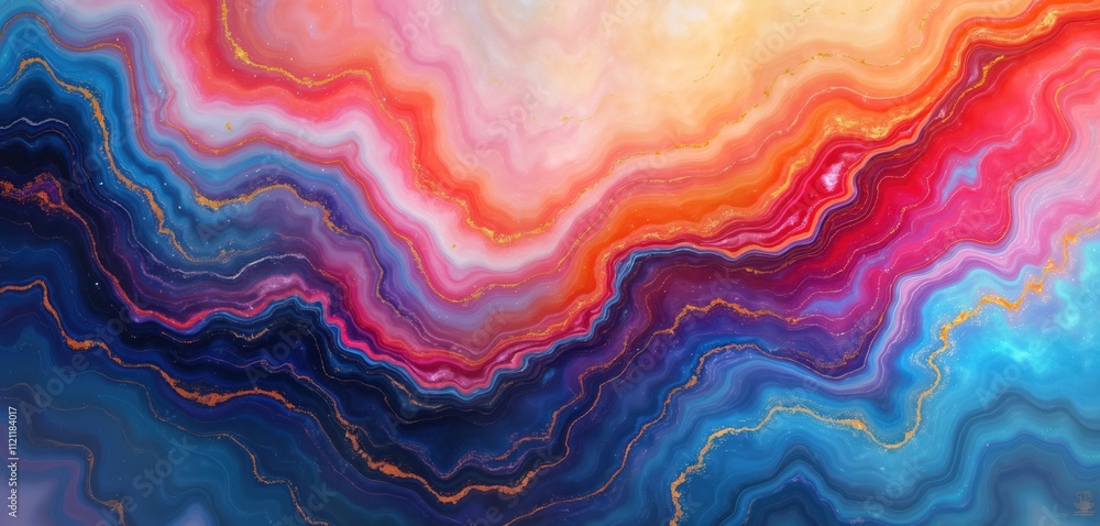 Poster abstract art illustration. liquid marble design with wavy patterns. vibrant colors blend smoothly in