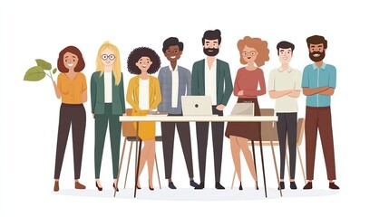 Obraz premium A diverse group of people in business attire.