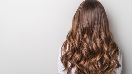 Fototapeta premium Hair care tips for beautiful wavy hair home setting tutorial indoor close-up personal grooming essentials