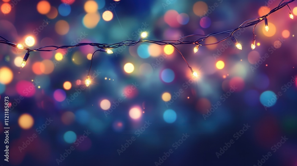 Poster a festive background featuring a dazzling array of colorful christmas lights. strings of bright ligh