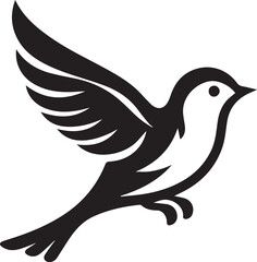 Obraz premium Minimalist black and white bird vector design perfect for logos, illustrations, and creative projects. Clean lines and simple design make it versatile for various digital and print applications.