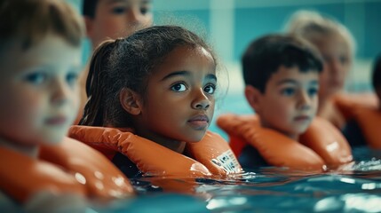 Childrens Swimming Lesson Pool Safety, Life Jackets, Water Fun