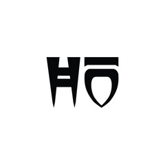 HO monogram logo design letter text name symbol monochrome logotype alphabet character simple logo