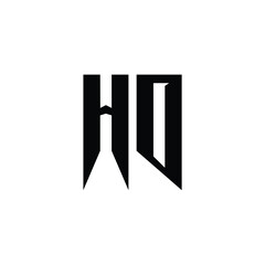 HO monogram logo design letter text name symbol monochrome logotype alphabet character simple logo
