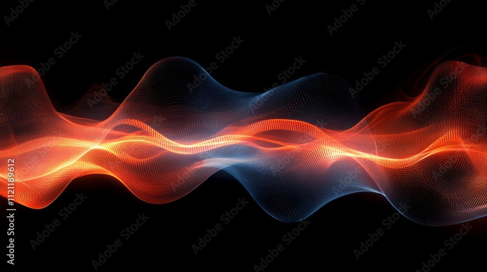 Poster abstract background. abstract wave design with flowing red and blue colors on a black background.