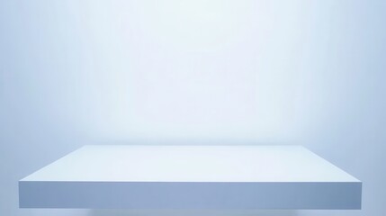Minimalist Empty Space with White Table on Bright Background