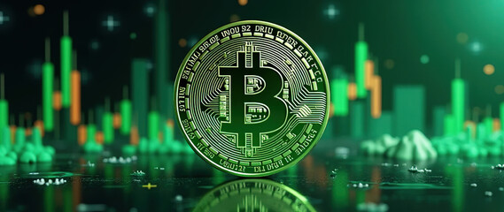 Bitcoin Cryptocurrency Bullish or Major Trend Market Chart Background