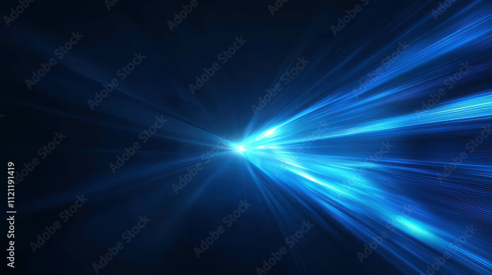 Poster abstract blue light rays burst with smooth gradients on dark background