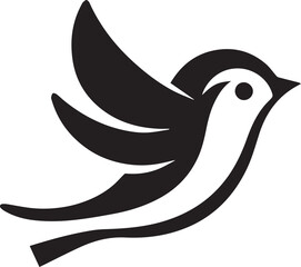 Minimalist black and white bird vector design perfect for logos, illustrations, and creative projects. Clean lines and simple design make it versatile for various digital and print applications.
