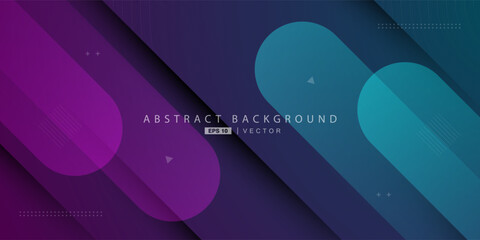Abstract dark purple and green 3D background gradient with dynamic shadow overlap pattern background. Eps10 vector