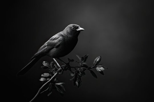 Muted and minimal, grayscale lighting with soft gradients, black background