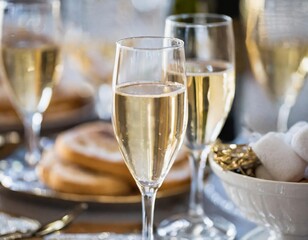 Elegant Champagne Pairings Captured in Festive Food and Drink Photography