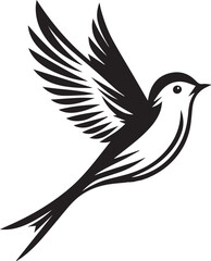 Minimalist black and white bird vector design perfect for logos, illustrations, and creative projects. Clean lines and simple design make it versatile for various digital and print applications.