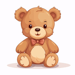 Naklejka premium Cute Teddy Bear Vector Illustration Isolated on White Background for Children's Design Projects