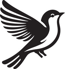 Minimalist black and white bird vector design perfect for logos, illustrations, and creative projects. Clean lines and simple design make it versatile for various digital and print applications.