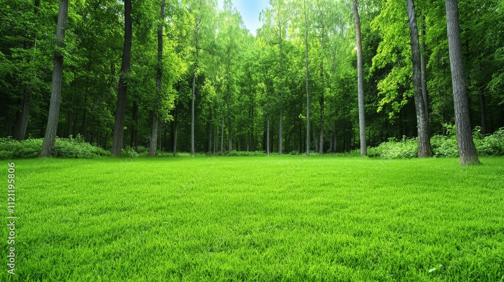 Poster tranquil forest path: a verdant forest path beckons, sunlight dappling through the canopy, creating 