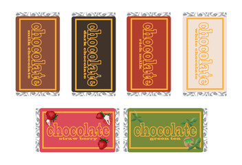 多種多様なフレーバーチョコのパッケージ